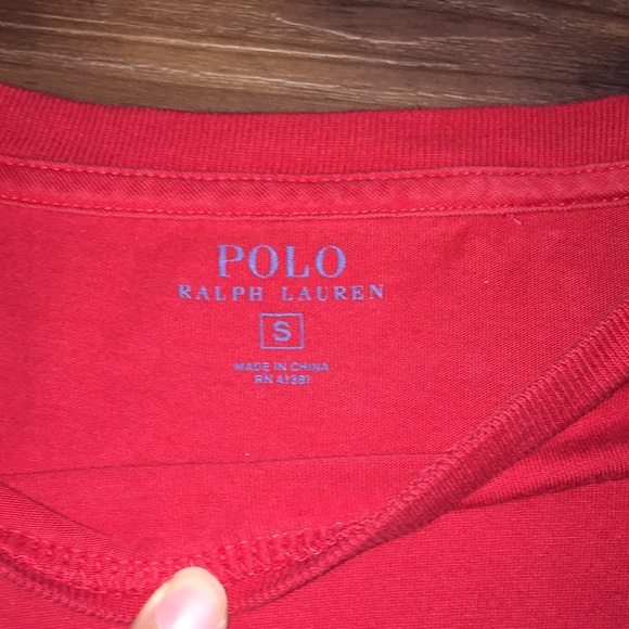 Red long sleeve polo t shirt - Picture 2 of 2